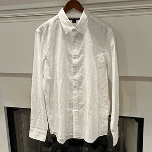 Michael Kors Men's Slim Fit Stretch Cotton Dress Shirt White Size M Classic $128